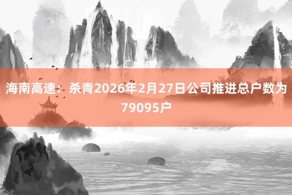 海南高速：杀青2026年2月27日公司推进总户数为79095户