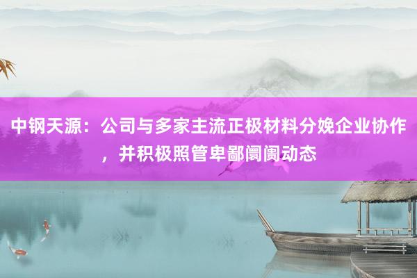 中钢天源：公司与多家主流正极材料分娩企业协作，并积极照管卑鄙阛阓动态
