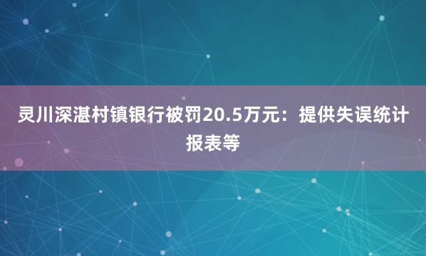 灵川深湛村镇银行被罚20.5万元：提供失误统计报表等
