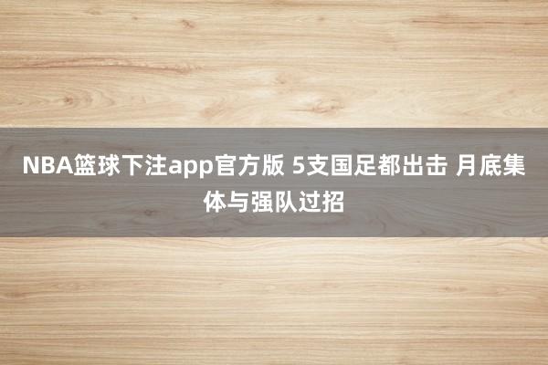 NBA篮球下注app官方版 5支国足都出击 月底集体与强队过招