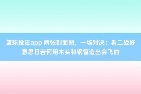 篮球投注app 两张剖面图，一场对决：看二战好意思日若何用木头和钢管造出会飞的