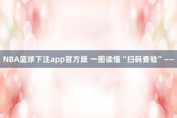 NBA篮球下注app官方版 一图读懂“扫码查验”——