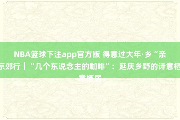 NBA篮球下注app官方版 得意过大年·乡“亲”京郊行｜“几个东说念主的咖啡”：延庆乡野的诗意栖居