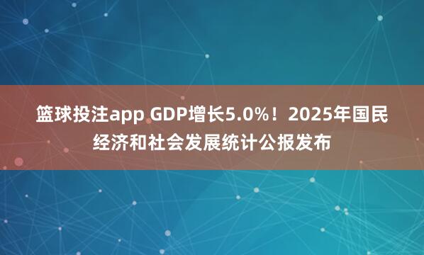 篮球投注app GDP增长5.0%！2025年国民经济和社会发展统计公报发布