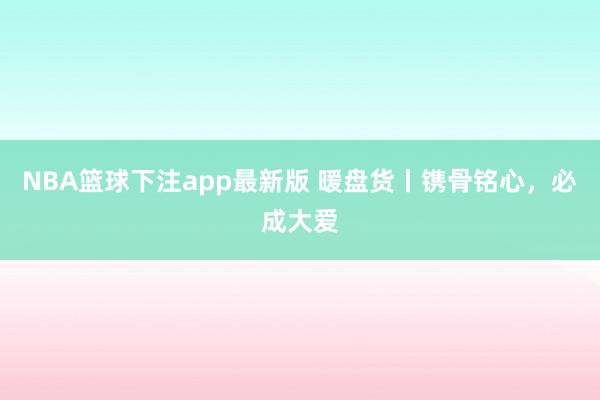 NBA篮球下注app最新版 暖盘货丨镌骨铭心，必成大爱