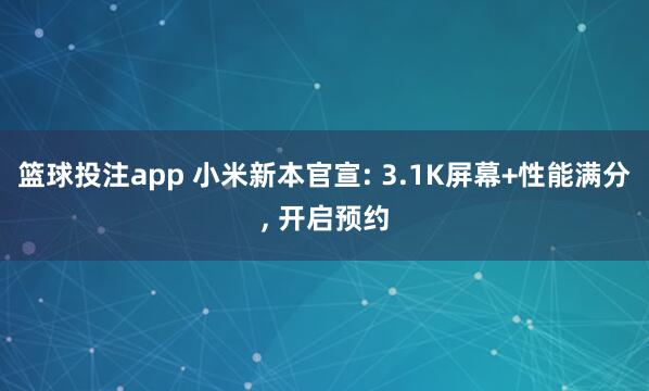 篮球投注app 小米新本官宣: 3.1K屏幕+性能满分， 开启预约