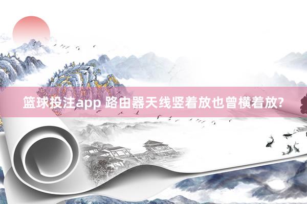 篮球投注app 路由器天线竖着放也曾横着放?