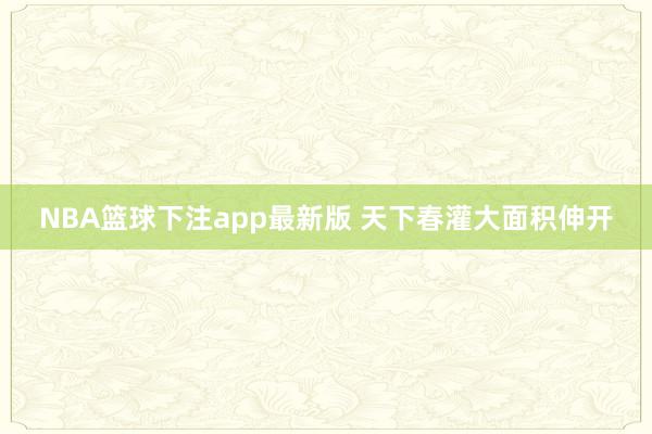 NBA篮球下注app最新版 天下春灌大面积伸开