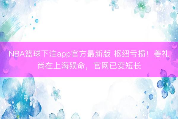 NBA篮球下注app官方最新版 枢纽亏损！姜礼尚在上海殒命，官网已变短长