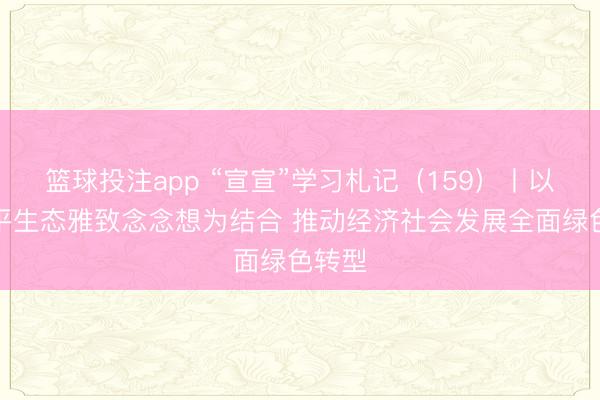 篮球投注app “宣宣”学习札记（159）丨以习近平生态雅致念念想为结合 推动经济社会发展全面绿色转型
