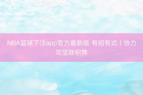 NBA篮球下注app官方最新版 有招有式丨协力攻坚除积弊