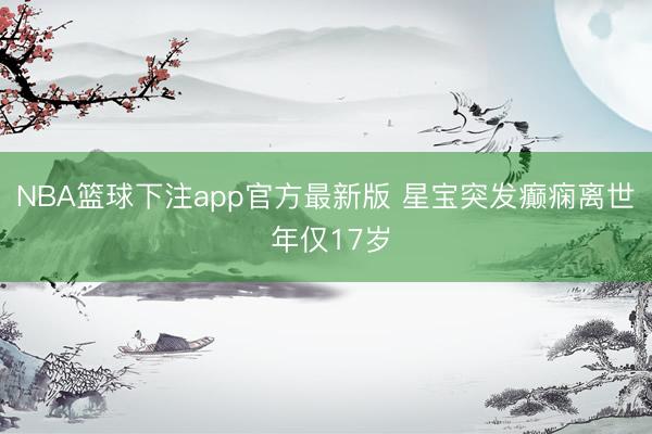 NBA篮球下注app官方最新版 星宝突发癫痫离世 年仅17岁