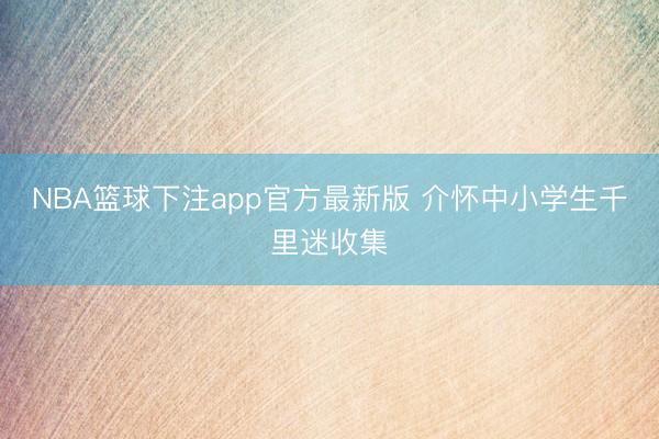 NBA篮球下注app官方最新版 介怀中小学生千里迷收集
