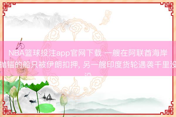 NBA篮球投注app官网下载 一艘在阿联酋海岸抛锚的船只被伊朗扣押， 另一艘印度货轮遇袭千里没