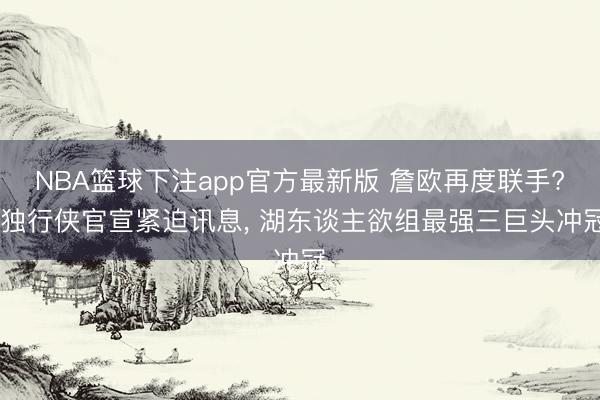 NBA篮球下注app官方最新版 詹欧再度联手? 独行侠官宣紧迫讯息， 湖东谈主欲组最强三巨头冲冠