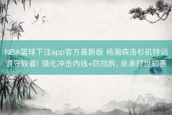 NBA篮球下注app官方最新版 杨瀚森洛杉矶特训遵守较着! 强化冲击内线+防挡拆， 亲承打世初赛