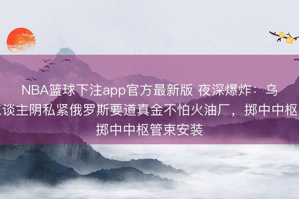 NBA篮球下注app官方最新版 夜深爆炸：乌克兰无东谈主阴私紧俄罗斯要道真金不怕火油厂，掷中中枢管束安装