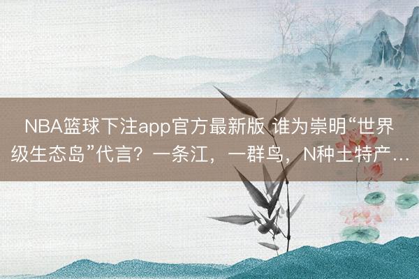 NBA篮球下注app官方最新版 谁为崇明“世界级生态岛”代言？一条江，一群鸟，N种土特产…