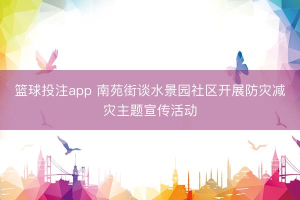 篮球投注app 南苑街谈水景园社区开展防灾减灾主题宣传活动