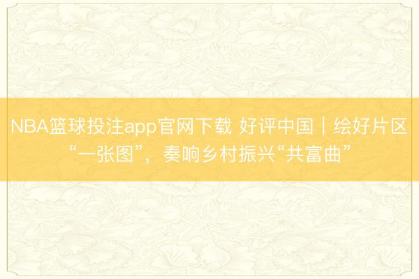NBA篮球投注app官网下载 好评中国｜绘好片区“一张图”，奏响乡村振兴“共富曲”