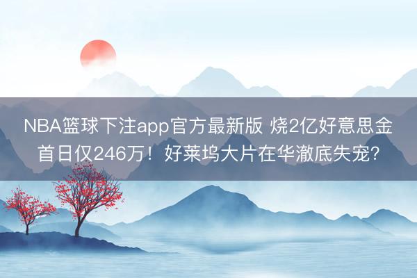 NBA篮球下注app官方最新版 烧2亿好意思金首日仅246万！好莱坞大片在华澈底失宠？